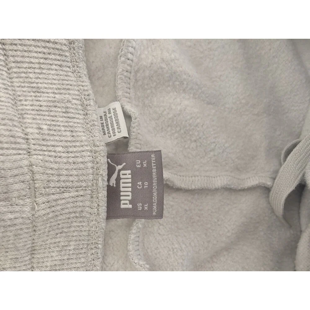 Puma Men's Gray Fleece Jogger Sweatpants Logo Pocket XL